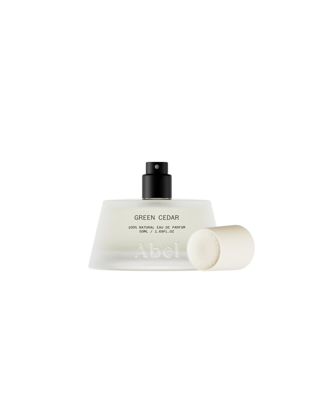 ABEL Green Cedar EDP packaging highlights eco-friendly, cruelty-free credentials.