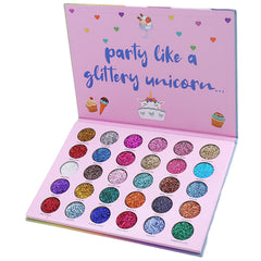 ABELYN glitter eyeshadow palette swatches on arm show rich pigment and shine