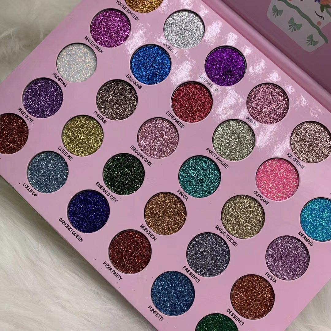 ABELYN waterproof glitter powder close-up shows durable wear