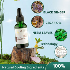 ABERA Alan Silver Serum being rubbed into clean skin for quick absorption