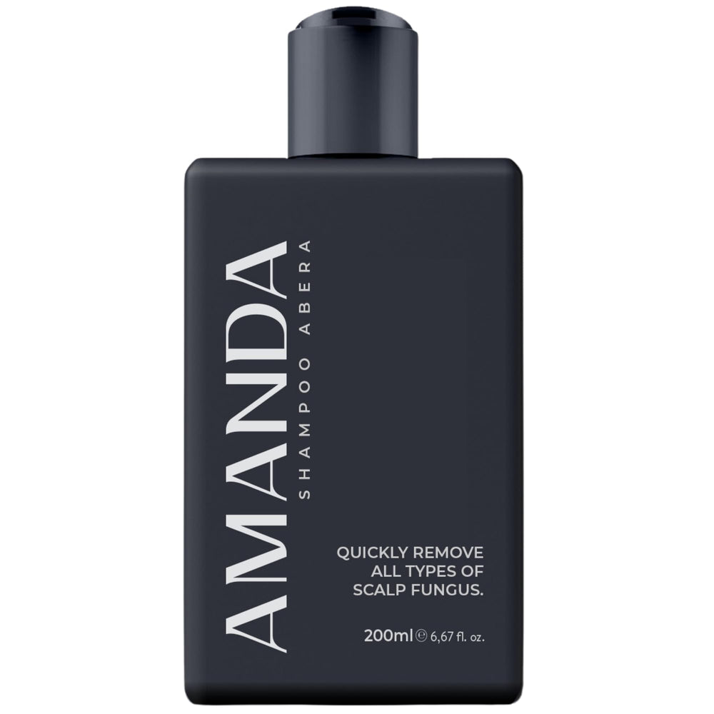 ABERA anti-dandruff shampoo bottle front, highlighting scalp health focus