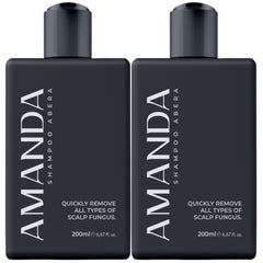 ABERA anti-dandruff shampoo bottle pouring for scalp refresh