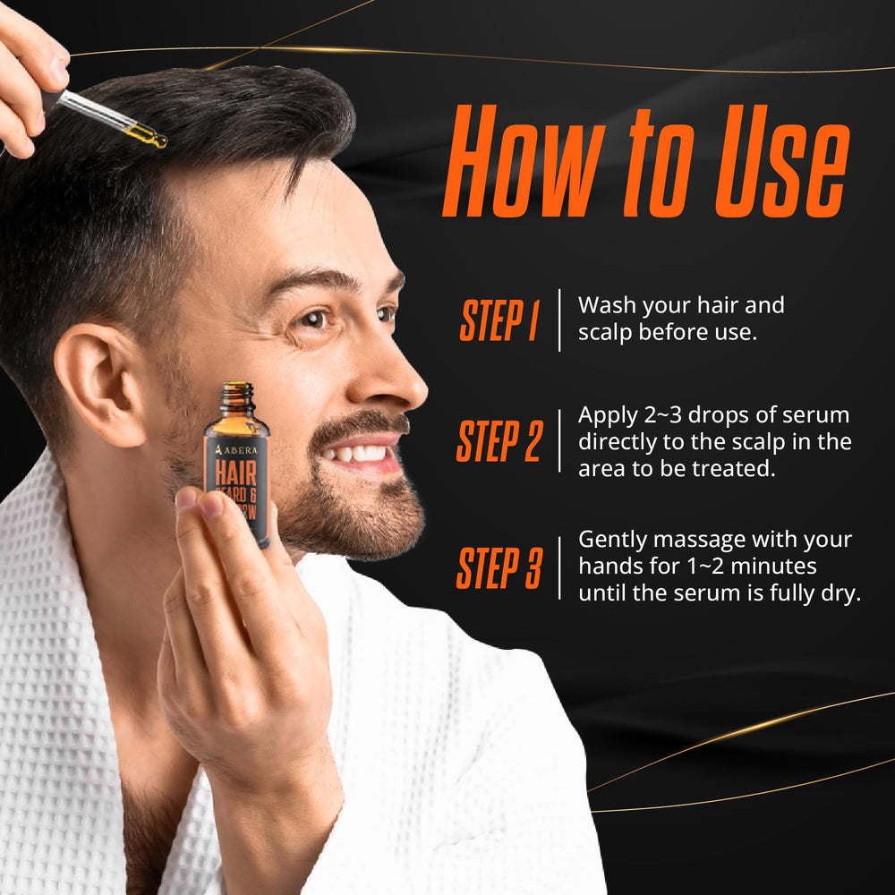 ABERA beard and hair growth usage demonstrates versatile application.