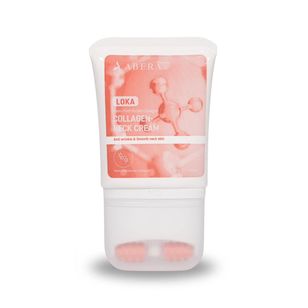 ABERA collagen neck cream bottle showing premium packaging for neck care