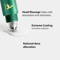 ABERA Eye Roller Serum built-in cooling roller promotes absorption and gentle massage.