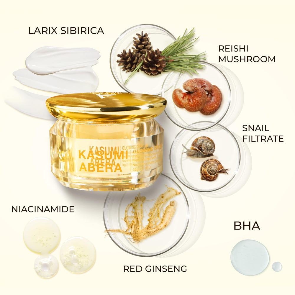 ABERA Kasumi Glowing Cream night routine for restful glow