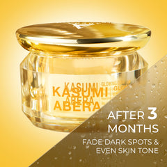ABERA Kasumi Glowing Cream packaging display for premium brightening