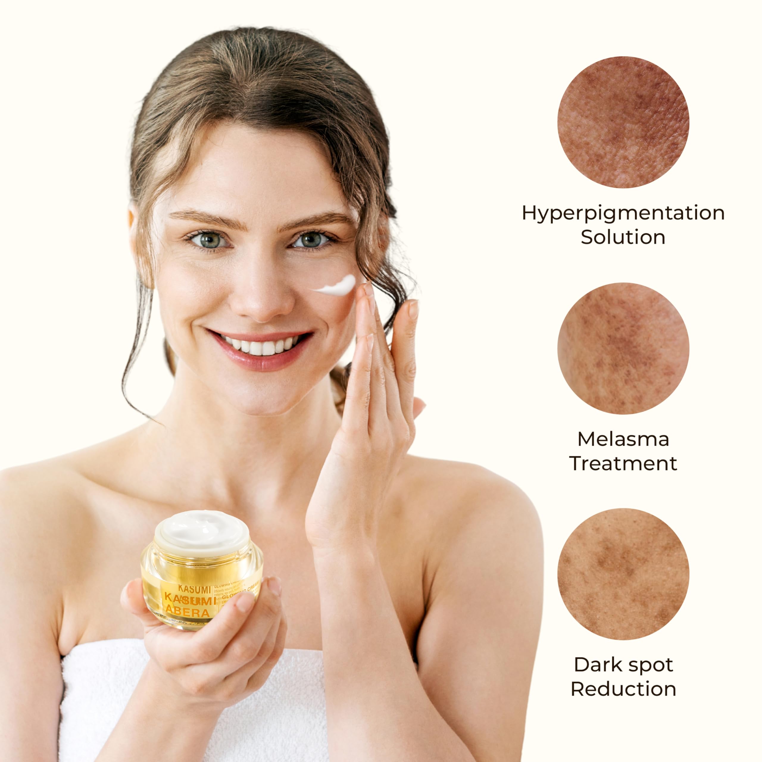 ABERA Kasumi Glowing Cream texture close-up for smooth application