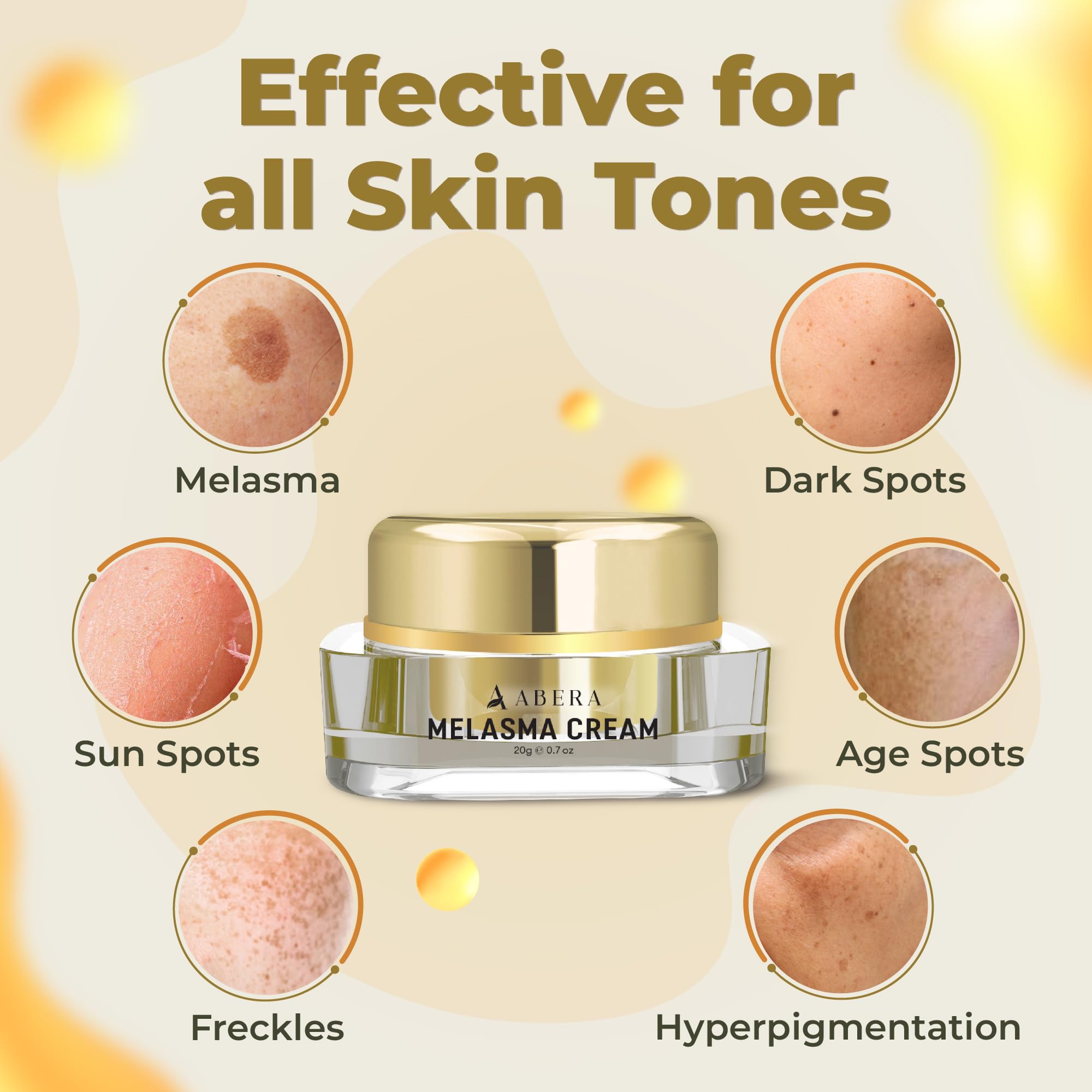 ABERA Melasma Cream — extrait de safran, antioxydant et éclat du teint.