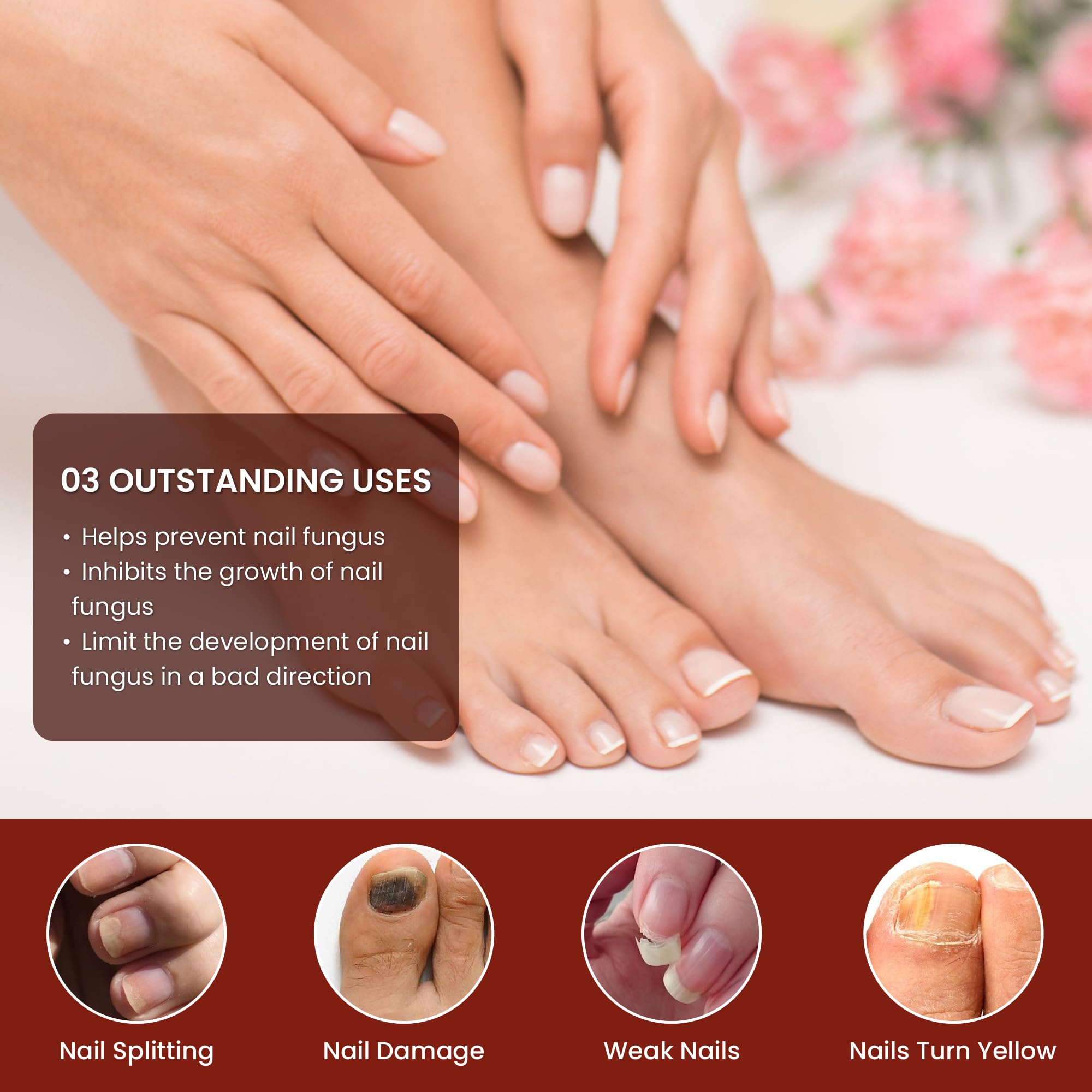 Drop-application view of ABERA serum for controlled nail care.