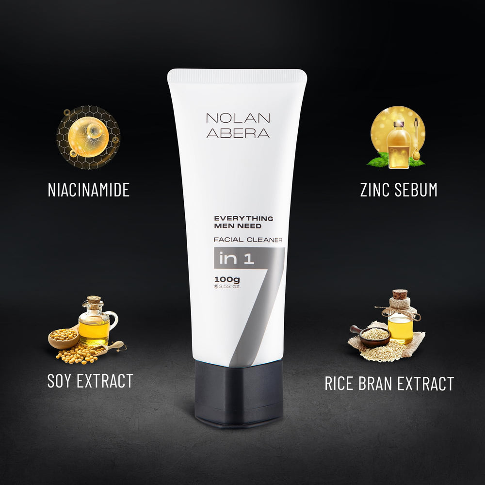 ABERA Nolan Daily Cleanser foamy lather showing creamy texture for deep cleansing