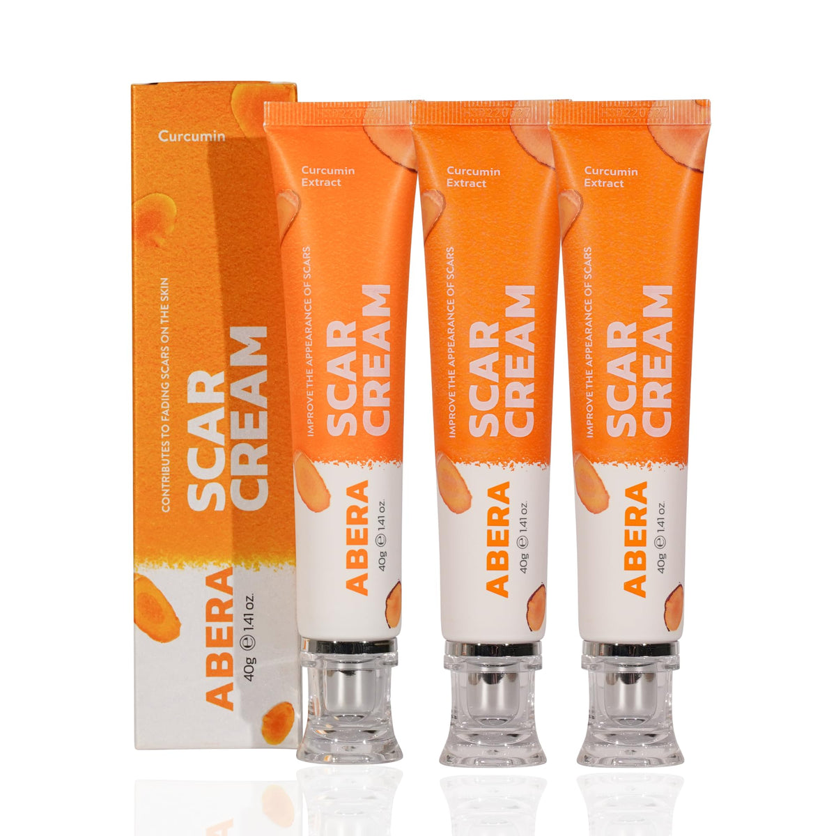 ABERA Scar Cream Upgrade bottle front showing branding and skin regeneration potential