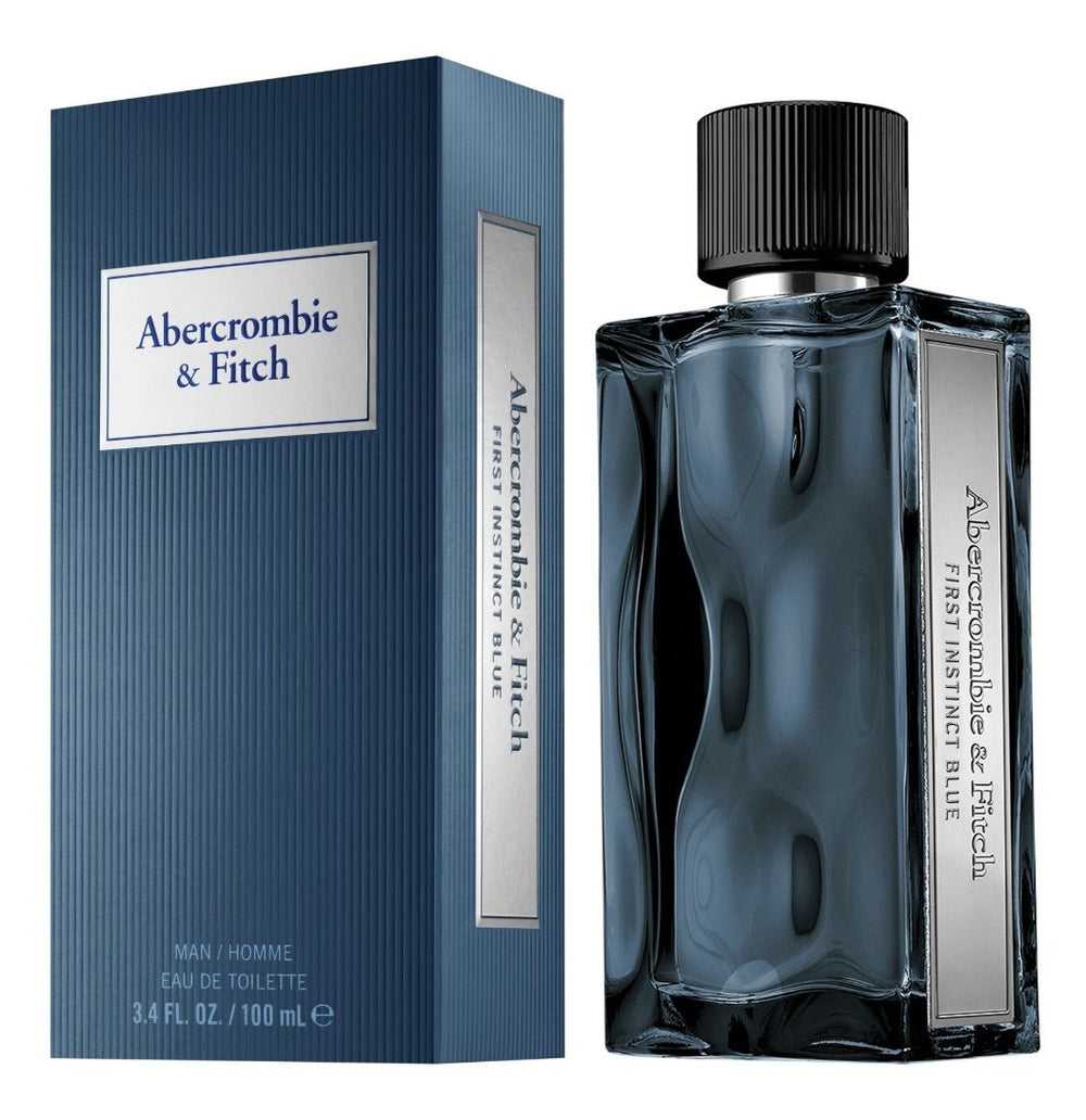 Abercrombie & Fitch First Instinct Blue bottle pour offers refreshing daily wear.