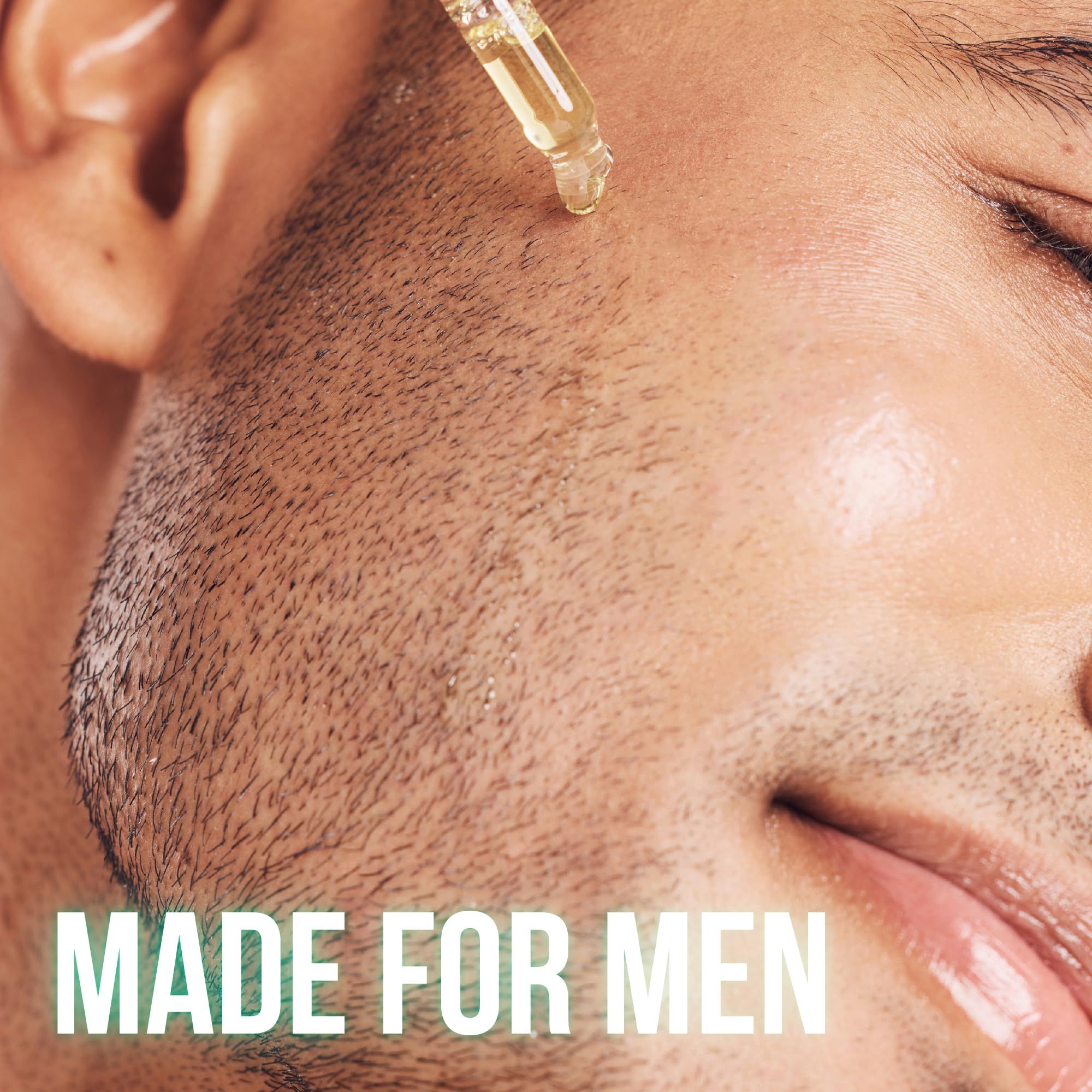 ABERA 6-in-1 serum packaging close-up with clean masculine design.