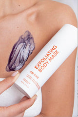 Abi Ame Chemical Body Exfoliant bottle close-up showing 30% AHA and 2% BHA