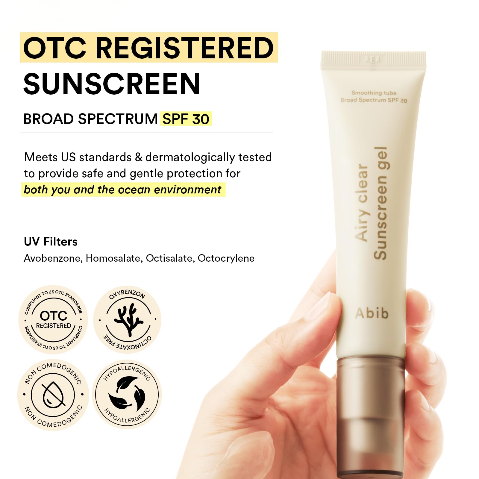 Pore refinement close-up of Abib Airy Clear Sunscreen Gel texture.