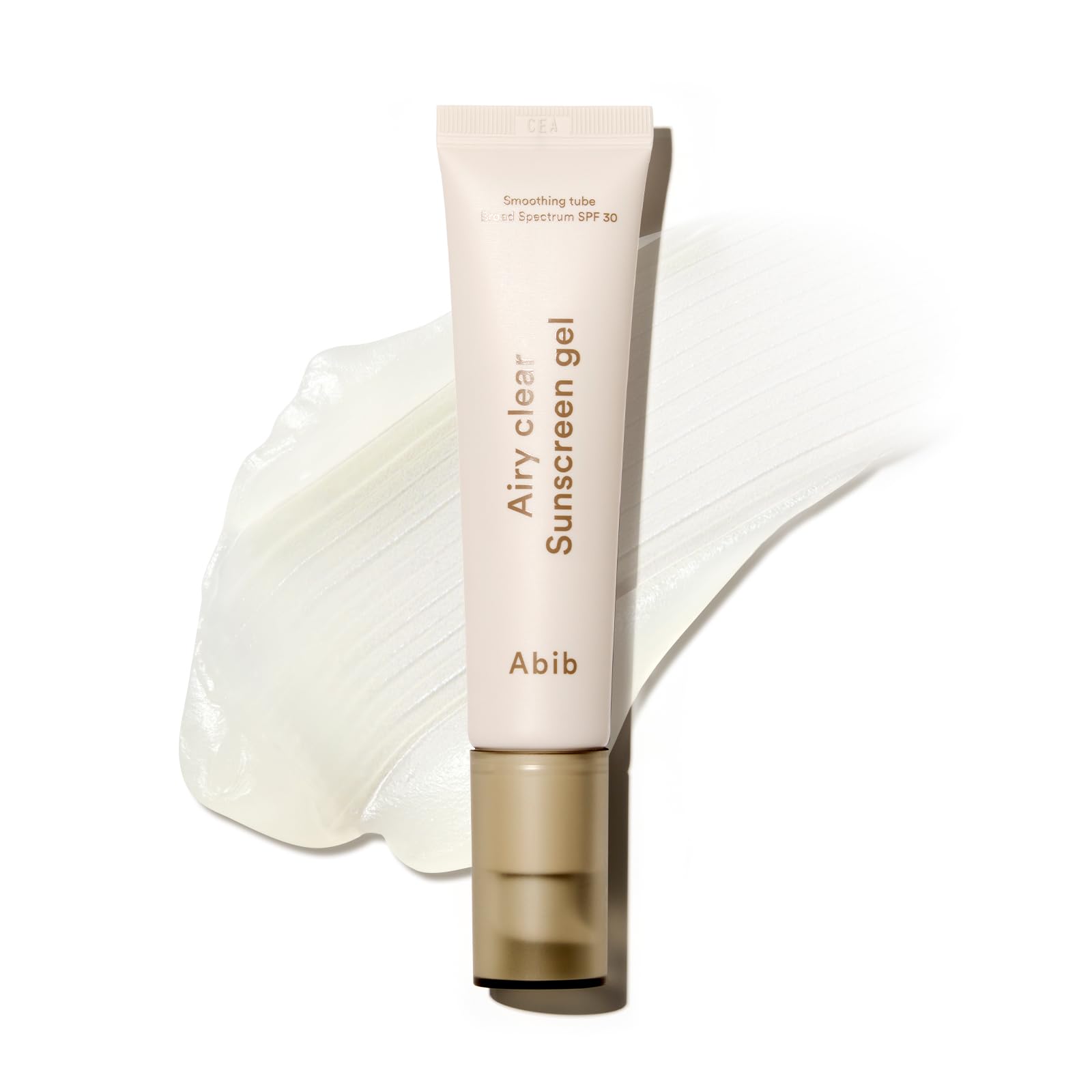 Abib Airy Clear Sunscreen Gel tube front for portable daily sun protection.