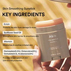 Abib Airy Sunstick delivers a transparent finish with no white cast.
