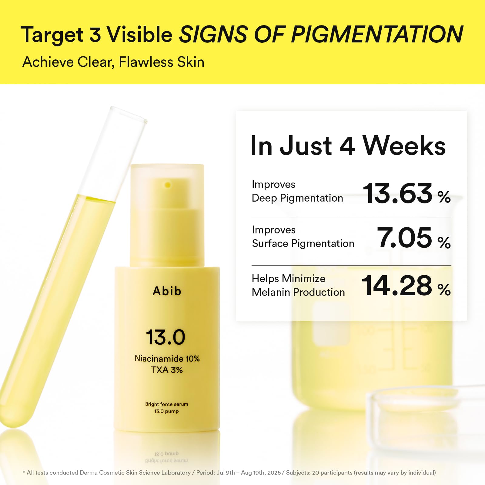 Skin appears radiant and luminous after applying Abib Bright Force Serum.