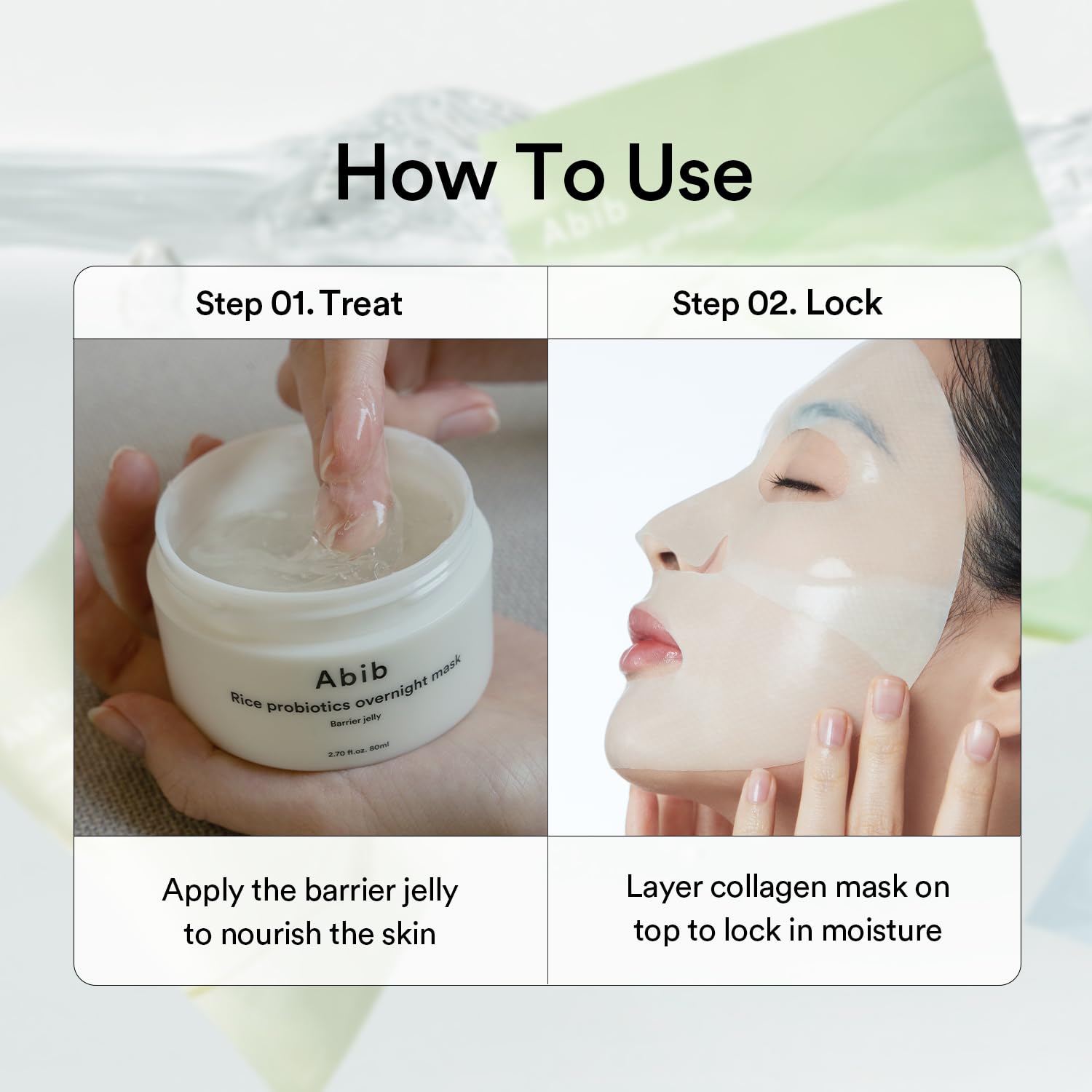 Abib Heartleaf Jelly mask packaging with vegan label