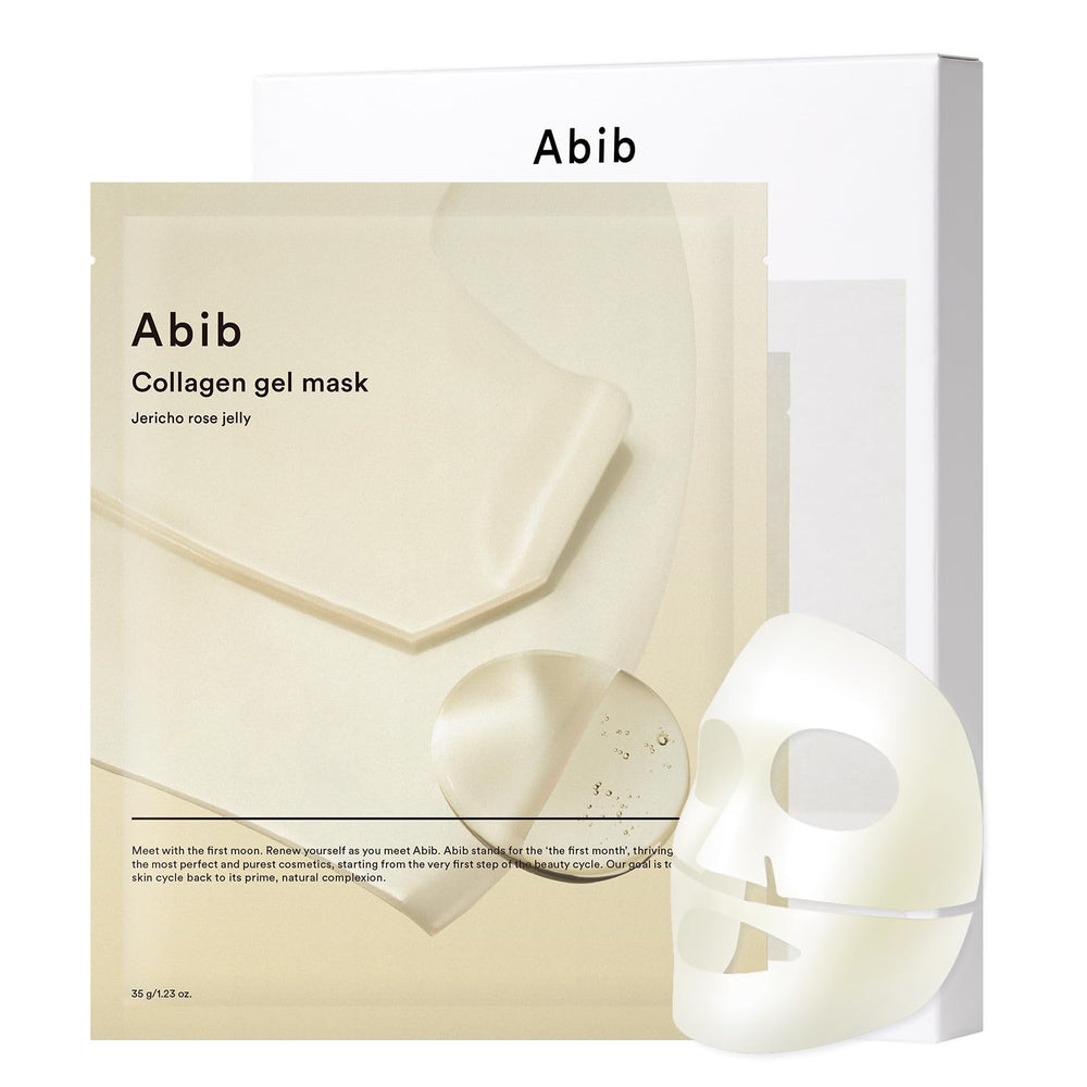 Abib Collagen Gel Mask Jericho Rose Hydrogel Sheet delivers hydration.
