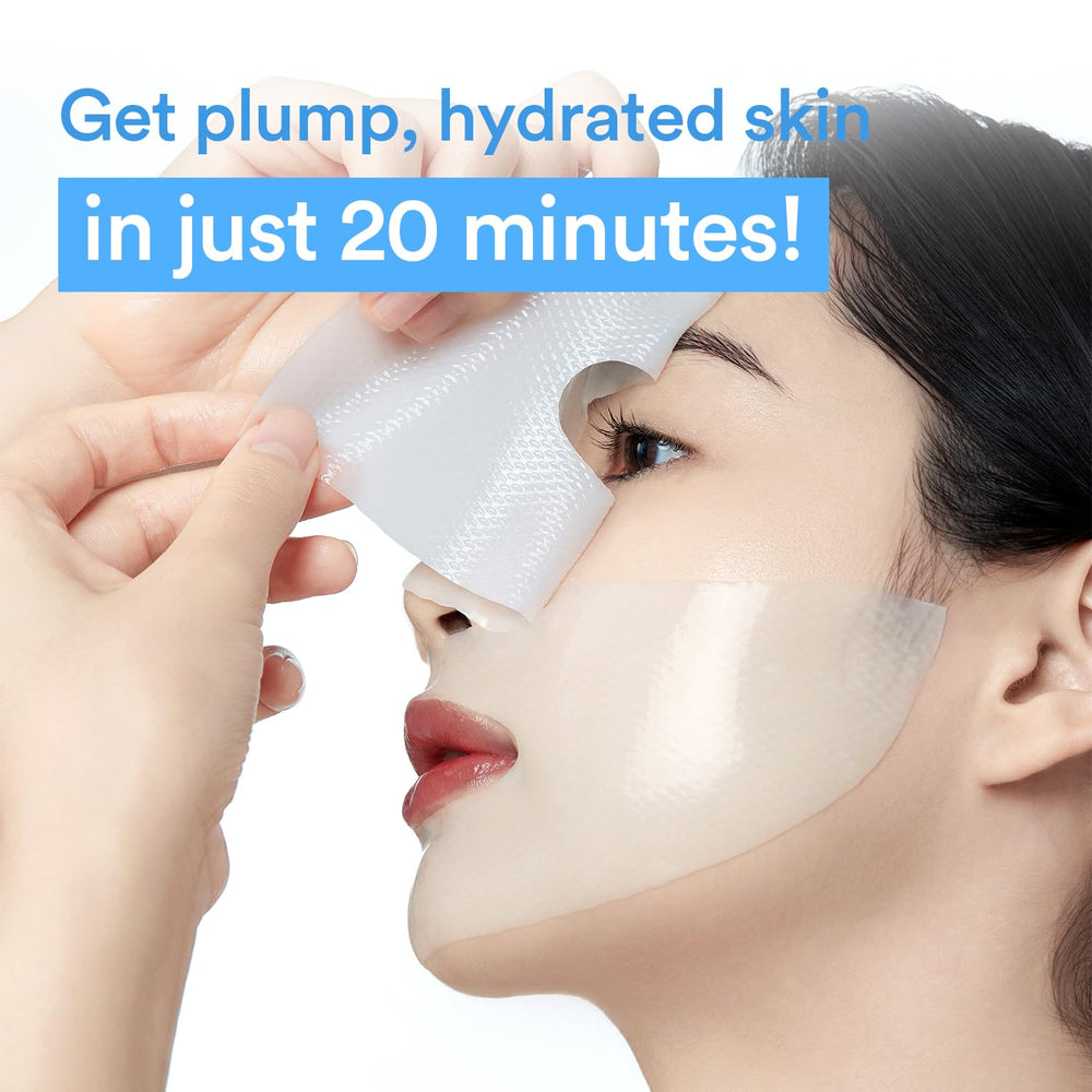 Abib Sedum Jelly mask application close-up — cooling hydration as you apply.