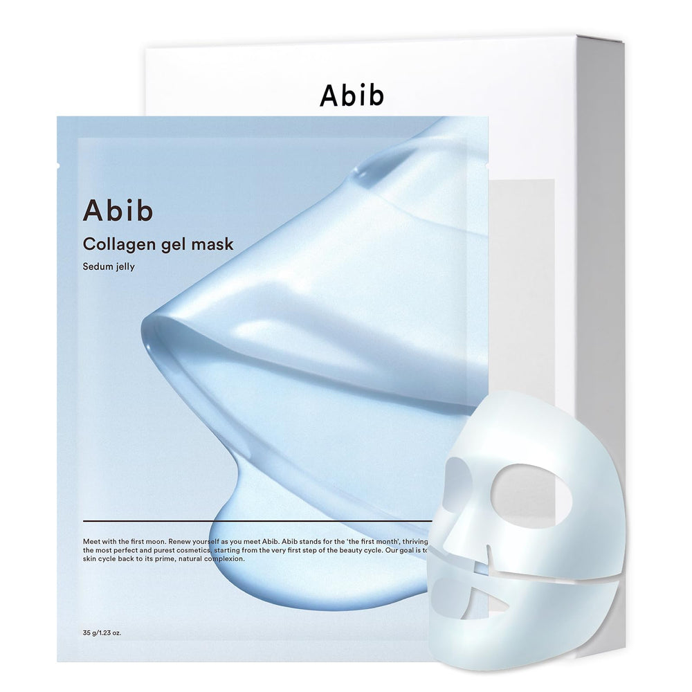 Abib Collagen Gel Mask Sedum Jelly box — hydration-ready packaging for store display.