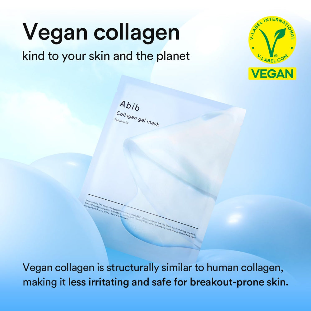 Abib Collagen Gel Mask Sedum Jelly sheet uses hydrogel delivery