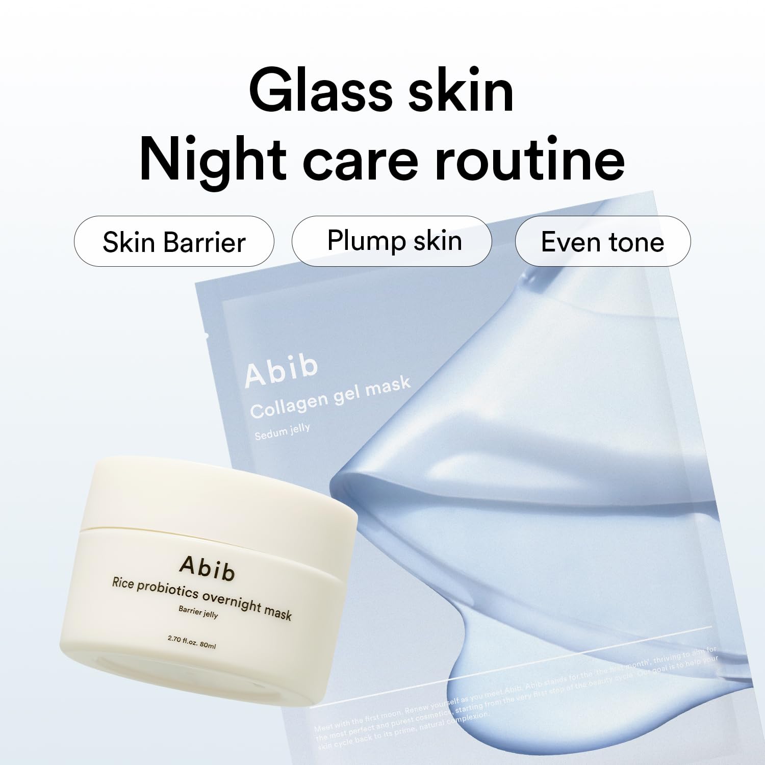 Abib cooling gel mask on skin — refreshing, comfortable feel.