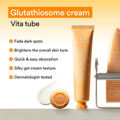 Close-up of Abib Glutathiosome Cream Vita Tube texture for rich moisturization.
