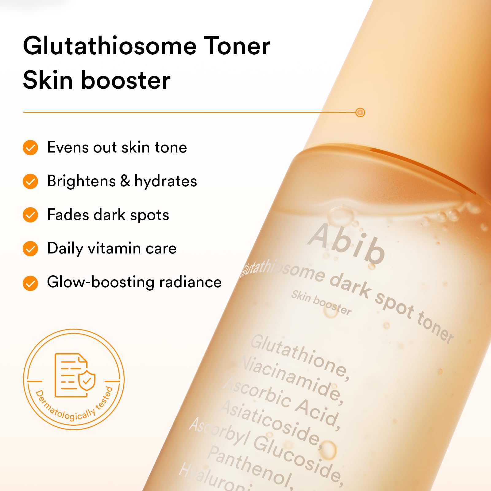 Close-up of Abib toner pump enabling precise, gentle application.