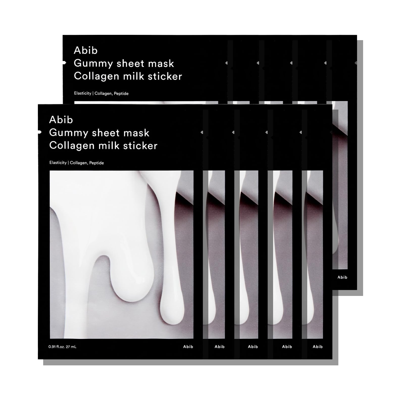 Abib Gummy Sheet Mask Milk Sticker packaging shows clean K-Beauty branding and gentle skincare.