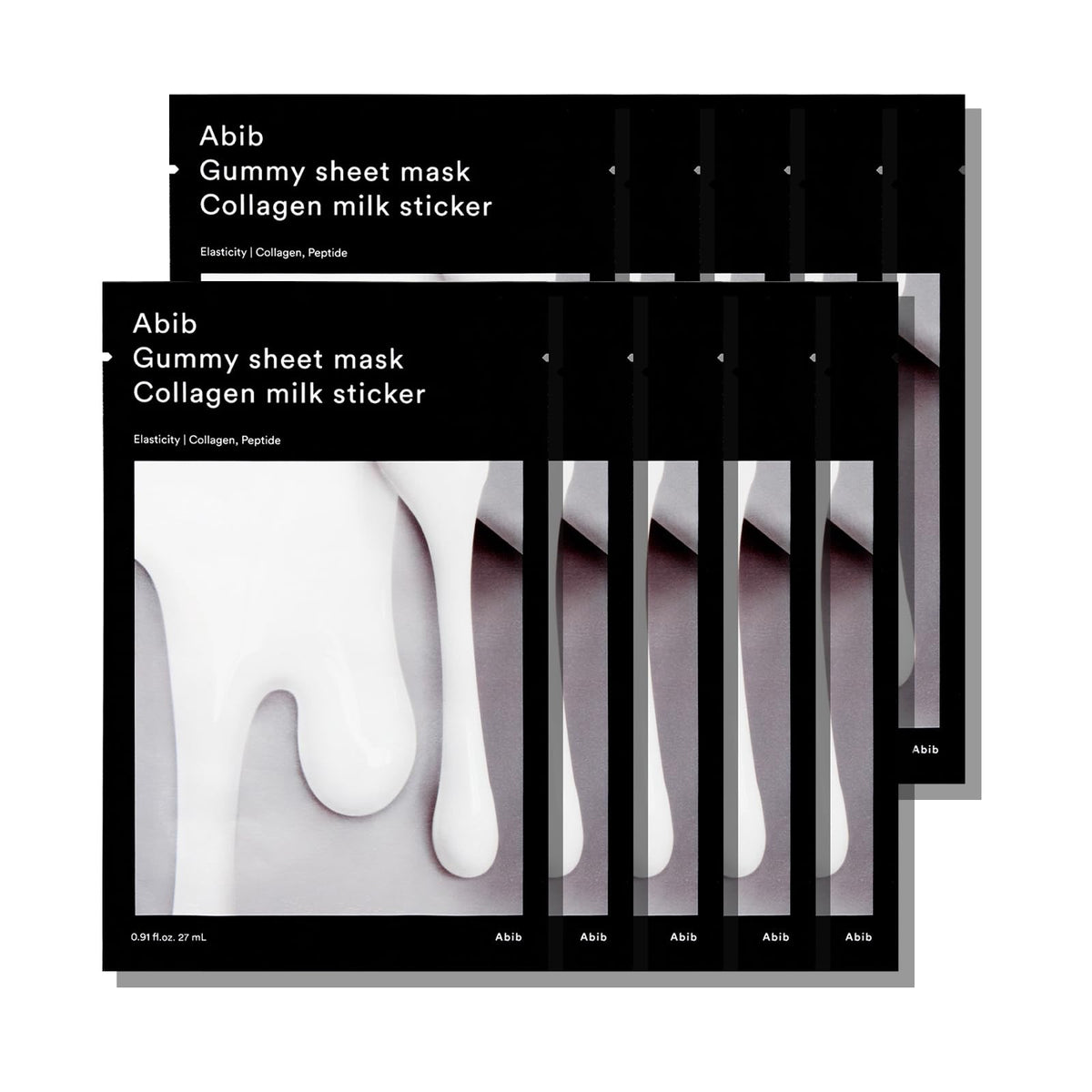 Abib Gummy Sheet Mask Milk Sticker packaging shows clean K-Beauty branding and gentle skincare.