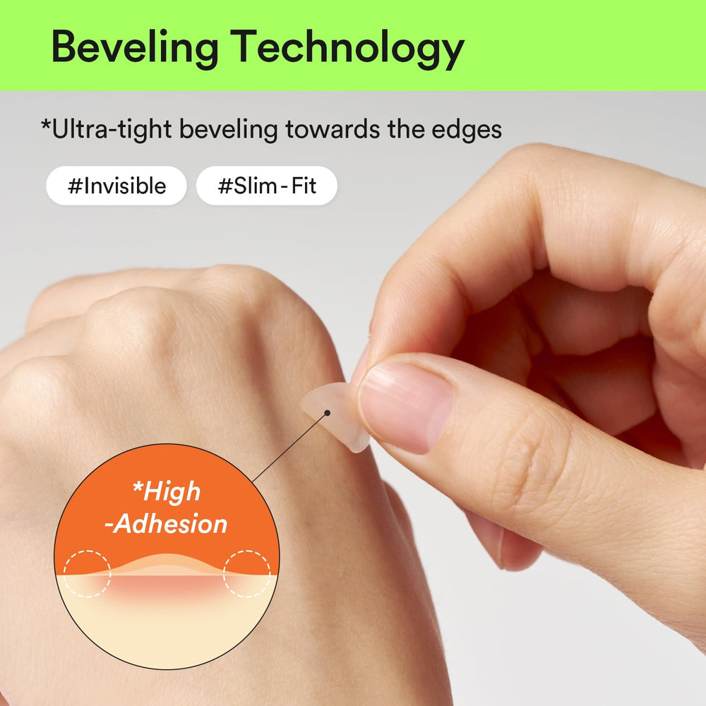 Close-up of the 10mm patch edge, showing seamless skin integration.