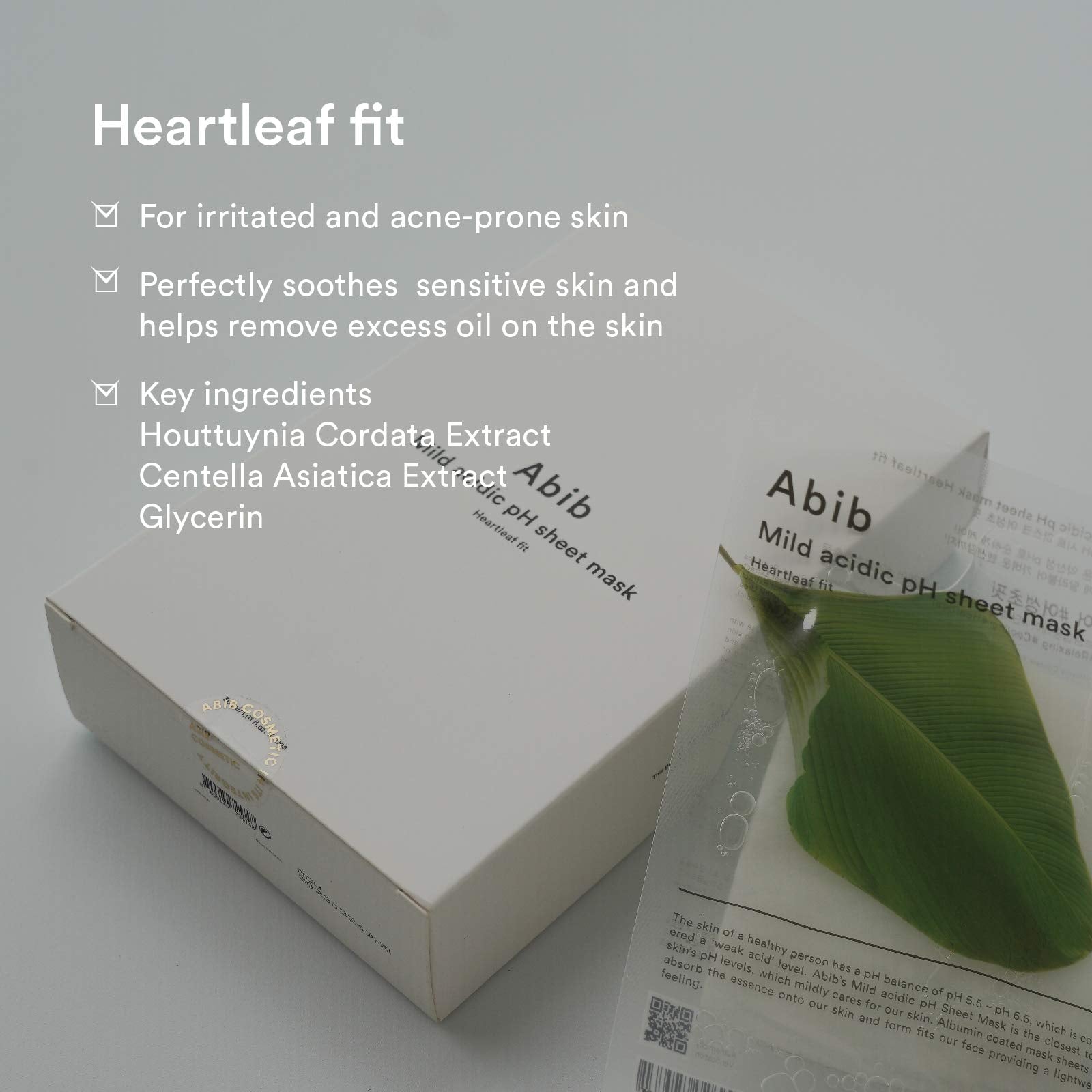 Abib Heartleaf Fit mask after use suggests balanced complexion and refreshed feel
