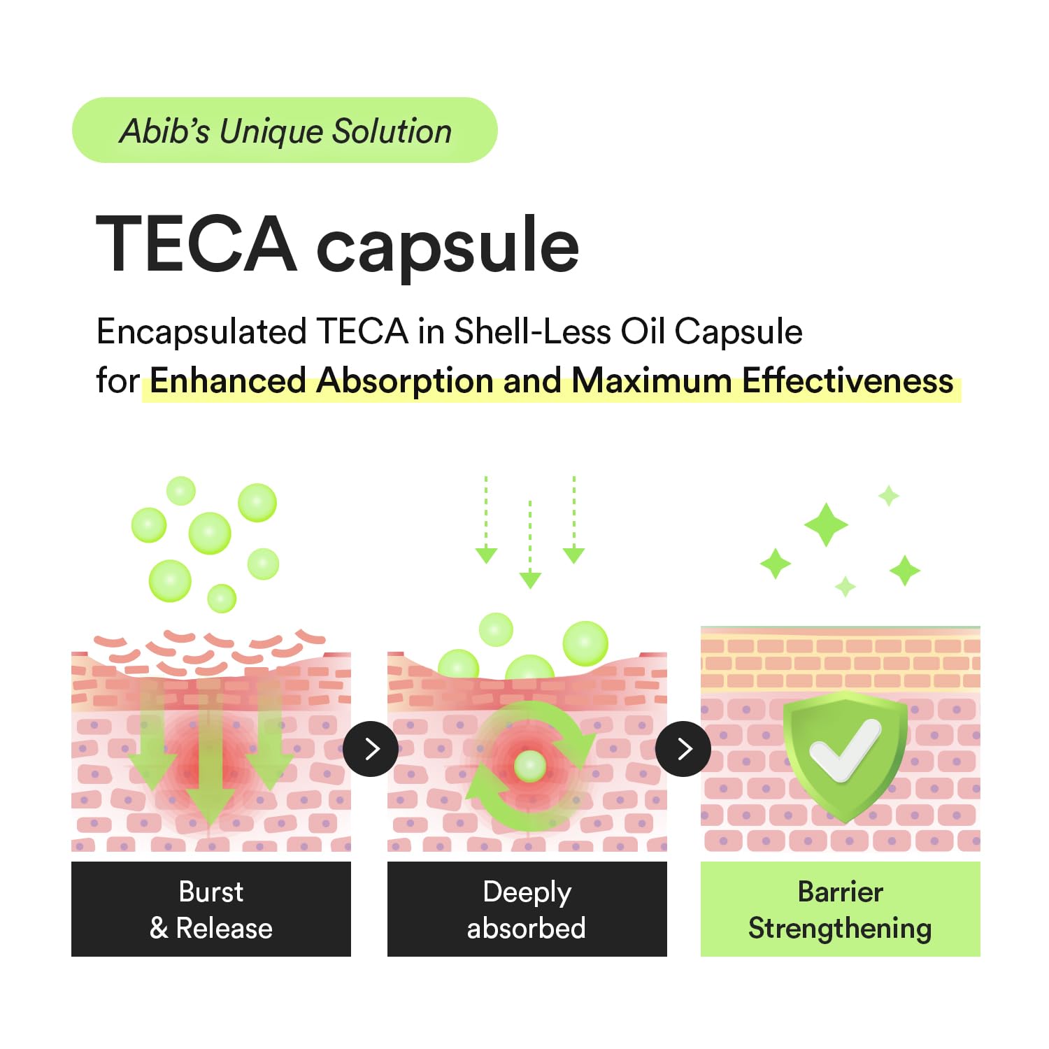 Abib Heartleaf TECA Capsule Serum featuring 2% Niacinamide for even tone.