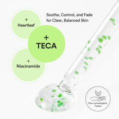 Close-up of Abib Heartleaf TECA Capsule Serum semi-emulsion texture.