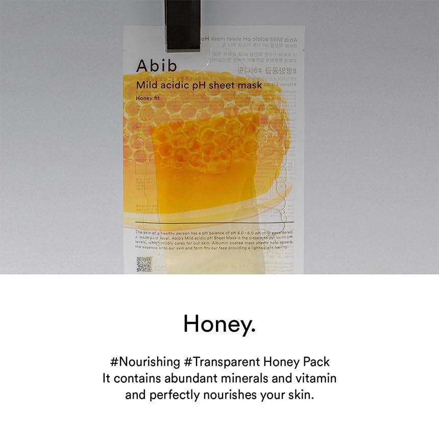 Abib Honey Fit sheet mask ALBAM fabric focused on deep nourishment and revitalization.