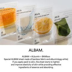 Abib Honey Fit sheet mask bamboo texture close-up emphasizes breathable comfort.