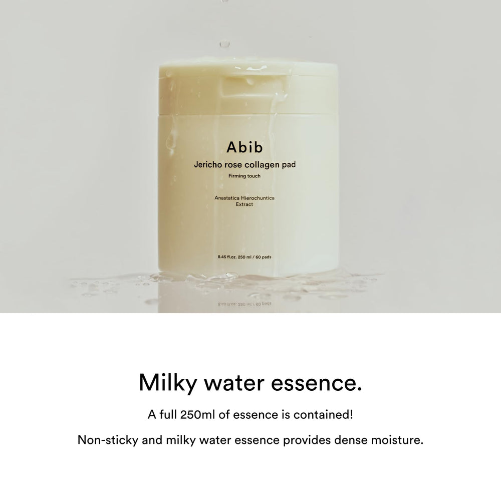 Abib Jericho Rose Collagen Pad exfoliation detail showing dual-texture.
