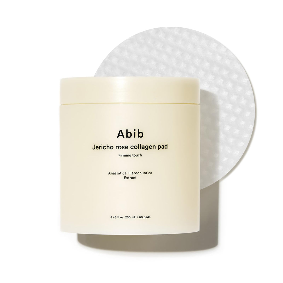 Abib Jericho Rose Collagen Pad pack shot for firming skincare.
