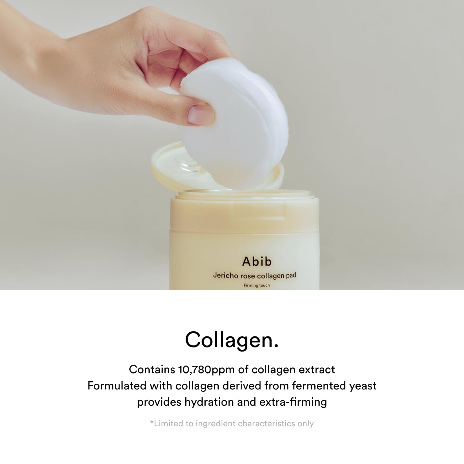 Abib Jericho Rose Toner bottle with pads demonstrates application prep.
