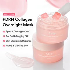 Close-up of Abib PDRN Collagen Overnight Mask texture highlighting the bouncy gel consistency.