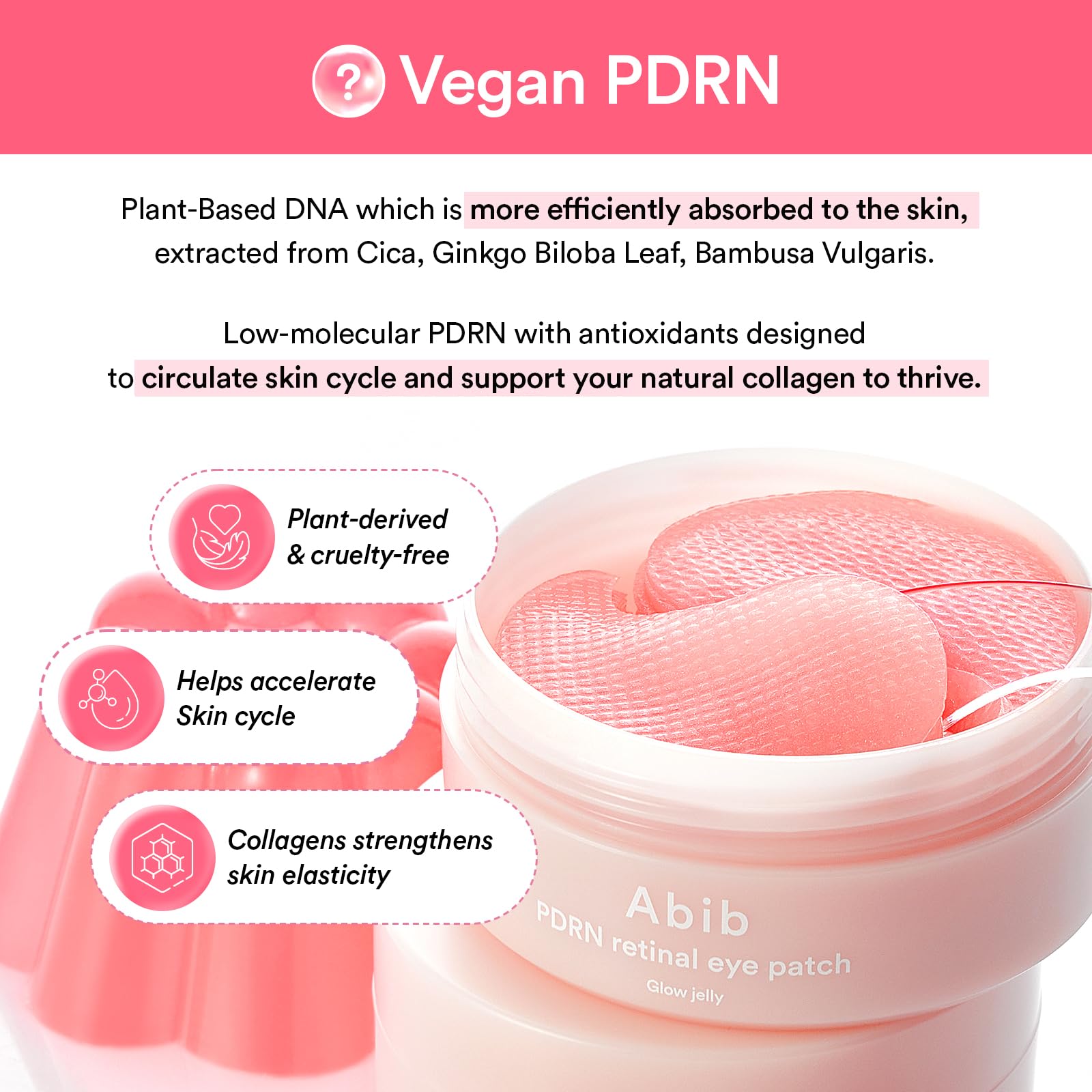 Close-up of premium PDRN and hyaluronic acid ingredients.