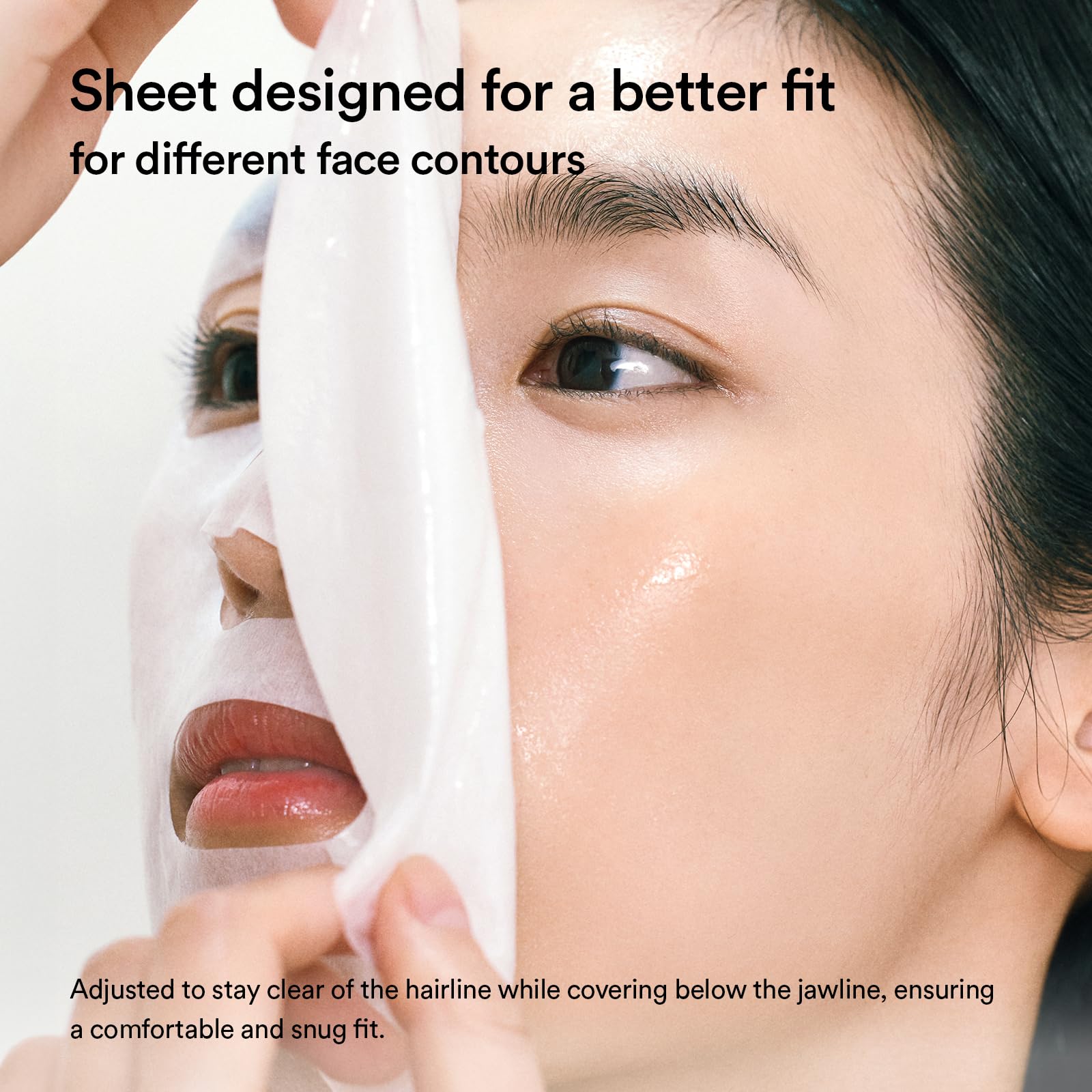 Abib Sedum Hyaluron mask giving a luminous hydrated glow.
