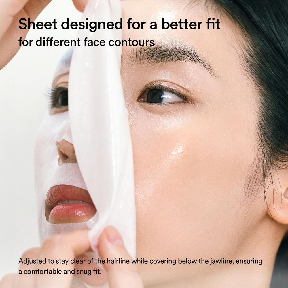 Abib Sedum Hyaluron mask giving a luminous hydrated glow.