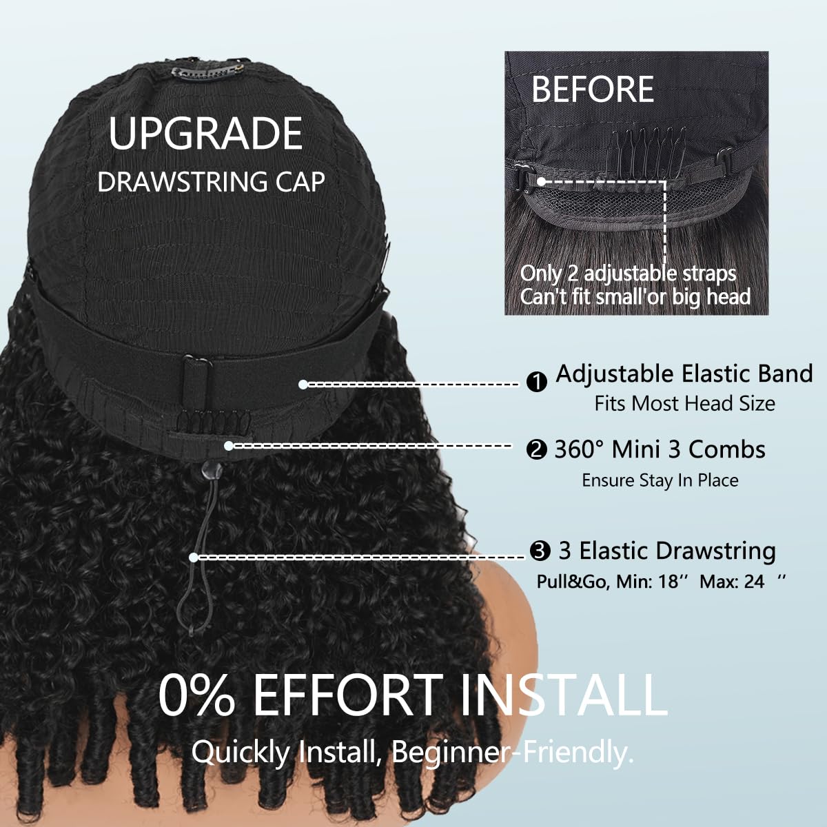 Close-up of Abijale wig texture highlighting healthy curls and shine.
