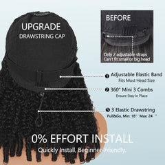 Close-up of Abijale wig texture highlighting healthy curls and shine.