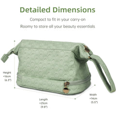 Abiudeng large-capacity makeup bag keeps brushes clean with bottom anti-fouling layer