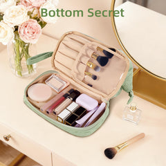 Abiudeng portable makeup bag with handle for easy carrying on trips
